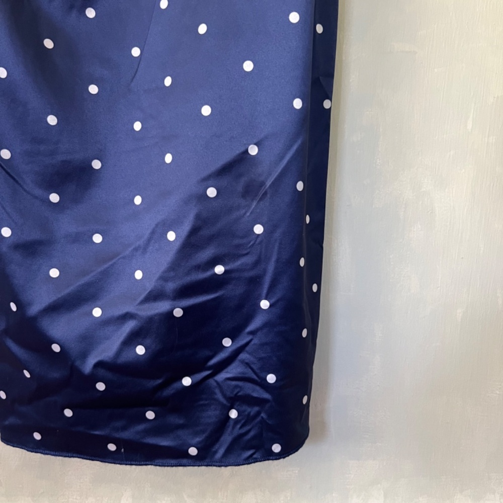 Satin polka dot cowl neck 90s midi dress - Picture 15 of 16